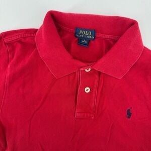 Ralph Lauren Kids Red Polo Shirt Short Sleeve Logo Size L 14-16 Youth